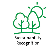 illustration of trees and sun: sustainability recognition